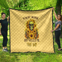 Sunflower Skull Quilt I'm Blunt Because God Rolled Me That Way - Wonder Print Shop