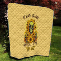 Sunflower Skull Quilt I'm Blunt Because God Rolled Me That Way - Wonder Print Shop