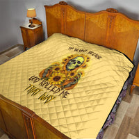 Sunflower Skull Quilt I'm Blunt Because God Rolled Me That Way - Wonder Print Shop