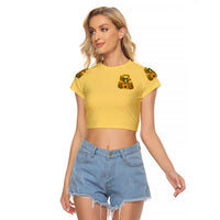 Sunflower Skull Raglan Cropped T Shirt I'm Blunt Because God Rolled Me That Way - Wonder Print Shop