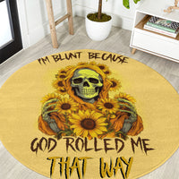 sunflower-skull-round-carpet-im-blunt-because-god-rolled-me-that-way