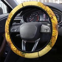 Sunflower Skull Steering Wheel Cover I'm Blunt Because God Rolled Me That Way - Wonder Print Shop