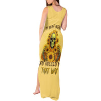 Sunflower Skull Tank Maxi Dress I'm Blunt Because God Rolled Me That Way - Wonder Print Shop