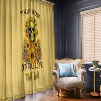 Sunflower Skull Window Curtain I'm Blunt Because God Rolled Me That Way - Wonder Print Shop