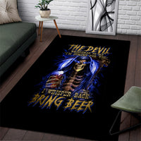 Skull Reaper Area Rug The Devil Whispered To Me I Whisper Back Bring Beer - Wonder Print Shop