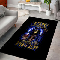 Skull Reaper Area Rug The Devil Whispered To Me I Whisper Back Bring Beer - Wonder Print Shop