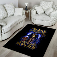 Skull Reaper Area Rug The Devil Whispered To Me I Whisper Back Bring Beer - Wonder Print Shop