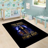 Skull Reaper Area Rug The Devil Whispered To Me I Whisper Back Bring Beer - Wonder Print Shop