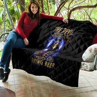 Skull Reaper Quilt The Devil Whispered To Me I Whisper Back Bring Beer - Wonder Print Shop