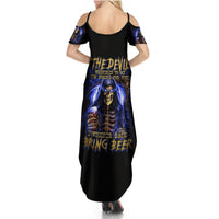 Skull Reaper Summer Maxi Dress The Devil Whispered To Me I Whisper Back Bring Beer - Wonder Print Shop