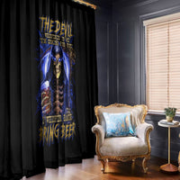 Skull Reaper Window Curtain The Devil Whispered To Me I Whisper Back Bring Beer - Wonder Print Shop