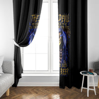 Skull Reaper Window Curtain The Devil Whispered To Me I Whisper Back Bring Beer - Wonder Print Shop