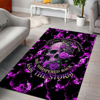 Rose Skull Area Rug She Whispered Back I am The Storm - Wonder Print Shop