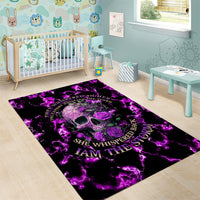 Rose Skull Area Rug She Whispered Back I am The Storm - Wonder Print Shop