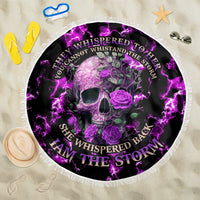 Rose Skull Beach Blanket She Whispered Back I am The Storm - Wonder Print Shop