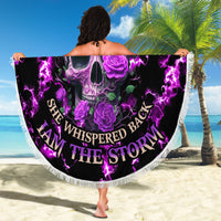 Rose Skull Beach Blanket She Whispered Back I am The Storm - Wonder Print Shop