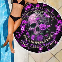 Rose Skull Beach Blanket She Whispered Back I am The Storm - Wonder Print Shop