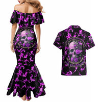 Rose Skull Couples Matching Mermaid Dress and Hawaiian Shirt She Whispered Back I am The Storm - Wonder Print Shop