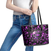 Rose Skull Leather Tote Bag She Whispered Back I am The Storm - Wonder Print Shop