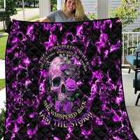 Rose Skull Quilt She Whispered Back I am The Storm - Wonder Print Shop