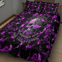 Rose Skull Quilt Bed Set She Whispered Back I am The Storm - Wonder Print Shop