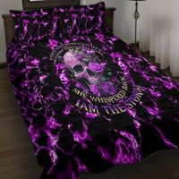 Rose Skull Quilt Bed Set She Whispered Back I am The Storm - Wonder Print Shop