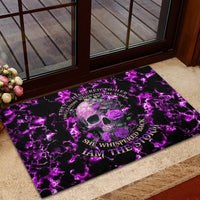 Rose Skull Rubber Doormat She Whispered Back I am The Storm - Wonder Print Shop