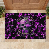 Rose Skull Rubber Doormat She Whispered Back I am The Storm - Wonder Print Shop