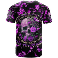 Rose Skull T Shirt She Whispered Back I am The Storm - Wonder Print Shop