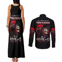 Witch Skull Couples Matching Tank Maxi Dress and Long Sleeve Button Shirts In A World Full Of Princess Be A Witch - Wonder Print Shop