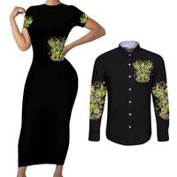 Tinker Fairy Skull Couples Matching Short Sleeve Bodycon Dress and Long Sleeve Button Shirts My Next Life I Want To Be Karma Fairy - Wonder Print Shop