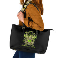 Tinker Fairy Skull Leather Tote Bag My Next Life I Want To Be Karma Fairy - Wonder Print Shop