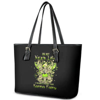Tinker Fairy Skull Leather Tote Bag My Next Life I Want To Be Karma Fairy - Wonder Print Shop
