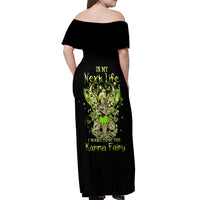 Tinker Fairy Skull Off Shoulder Maxi Dress My Next Life I Want To Be Karma Fairy - Wonder Print Shop