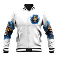 Death Skull Baseball Jacket Walk Away I Have Anger Issues And Dislike For Stupod People - Wonder Print Shop
