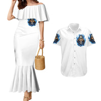 Death Skull Couples Matching Mermaid Dress and Hawaiian Shirt Walk Away I Have Anger Issues And Dislike For Stupod People - Wonder Print Shop