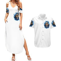 Death Skull Couples Matching Summer Maxi Dress and Hawaiian Shirt Walk Away I Have Anger Issues And Dislike For Stupod People - Wonder Print Shop