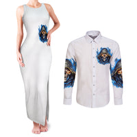 Death Skull Couples Matching Tank Maxi Dress and Long Sleeve Button Shirts Walk Away I Have Anger Issues And Dislike For Stupod People - Wonder Print Shop