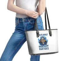 Death Skull Leather Tote Bag Walk Away I Have Anger Issues And Dislike For Stupod People - Wonder Print Shop