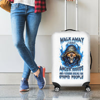 Death Skull Luggage Cover Walk Away I Have Anger Issues And Dislike For Stupod People - Wonder Print Shop