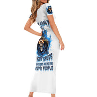 Death Skull Short Sleeve Bodycon Dress Walk Away I Have Anger Issues And Dislike For Stupod People - Wonder Print Shop