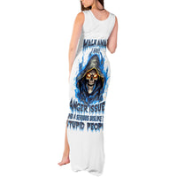 Death Skull Tank Maxi Dress Walk Away I Have Anger Issues And Dislike For Stupod People - Wonder Print Shop