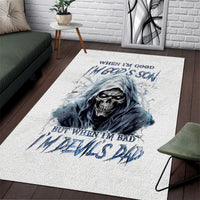 Death Skull Area Rug When I'm Good I God's Son But When I'm Bad I'm Devil's Dad - Wonder Print Shop