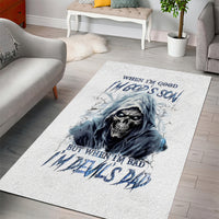 Death Skull Area Rug When I'm Good I God's Son But When I'm Bad I'm Devil's Dad - Wonder Print Shop