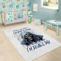 Death Skull Area Rug When I'm Good I God's Son But When I'm Bad I'm Devil's Dad - Wonder Print Shop