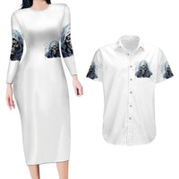 Death Skull Couples Matching Long Sleeve Bodycon Dress and Hawaiian Shirt When I'm Good I God's Son But When I'm Bad I'm Devil's Dad - Wonder Print Shop