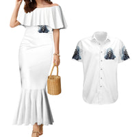 Death Skull Couples Matching Mermaid Dress and Hawaiian Shirt When I'm Good I God's Son But When I'm Bad I'm Devil's Dad - Wonder Print Shop