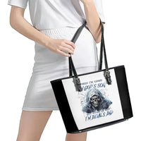 Death Skull Leather Tote Bag When I'm Good I God's Son But When I'm Bad I'm Devil's Dad - Wonder Print Shop