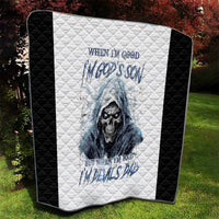 Death Skull Quilt When I'm Good I God's Son But When I'm Bad I'm Devil's Dad - Wonder Print Shop