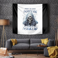 Death Skull Tapestry When I'm Good I God's Son But When I'm Bad I'm Devil's Dad - Wonder Print Shop